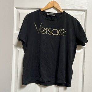 Mens Versace Tribute Gold Logo Tee